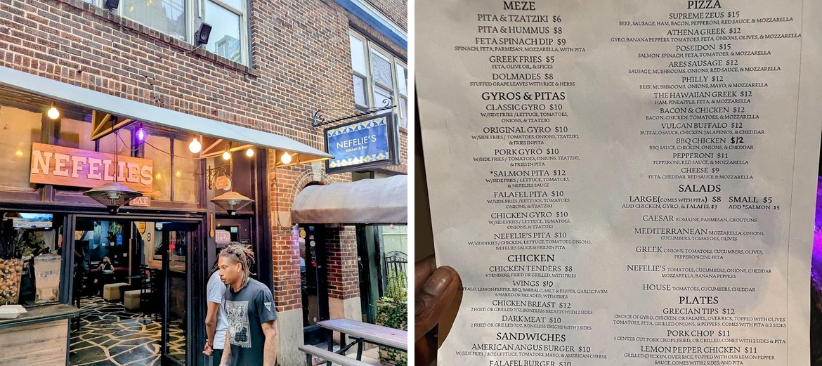 Nefelie's Menu