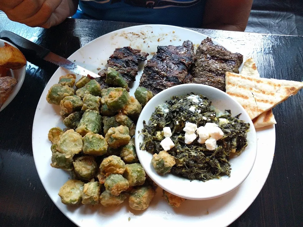 London Broil Feta Spinach Roasted Potatoes
